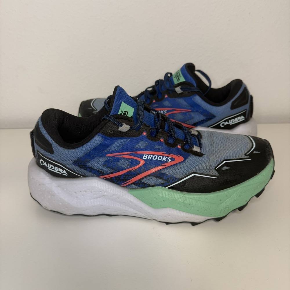 Brooks Caldera 7 Men's Size 9.5 Victoria Blue/Black Mesh Trail Running Sneakers